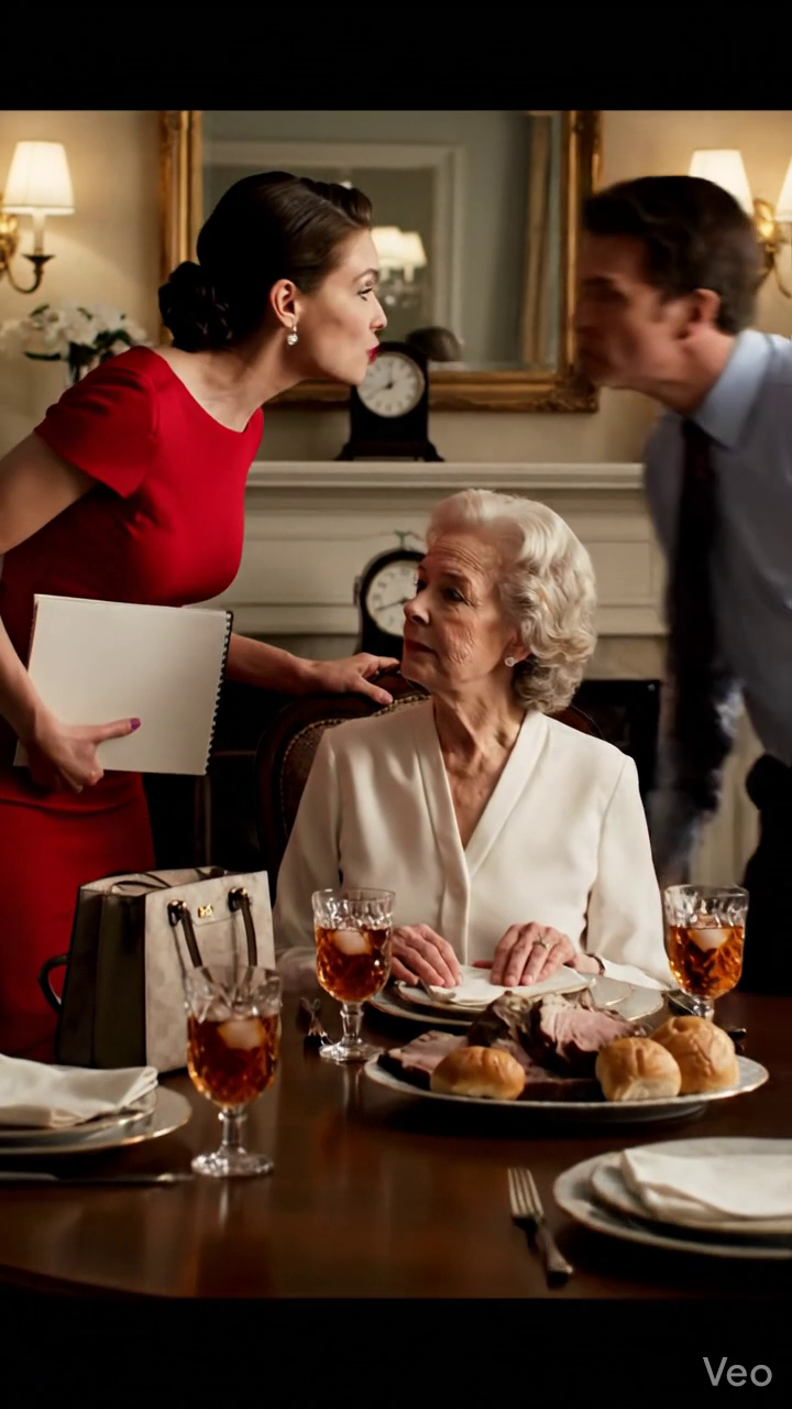 J'ai invité toute la famille à dîner pour parler de mon testament. Ma belle-fille souriait d'une manière étrangement forcée. De nulle part, mon petit-fils m'a serré et chuchoté, Grand-mère, maman a mis son collier en diamant dans votre sac. J'ai gelé, mes mains et mes pieds ont refroidi. Pendant que personne ne faisait attention, j'ai discrètement glissé le collier dans ma fille dans le sac de la loi. Dix minutes plus tard... Nouvelles