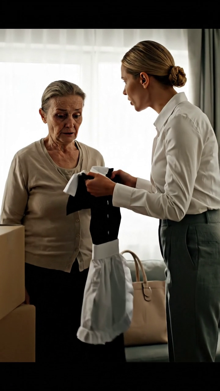 Po bankrotu jsem se nastěhovala ke svému synovi, abych svůj život dala zase dohromady, ale hned první den, moje snacha položila na postel uniformu služky a řekla: 