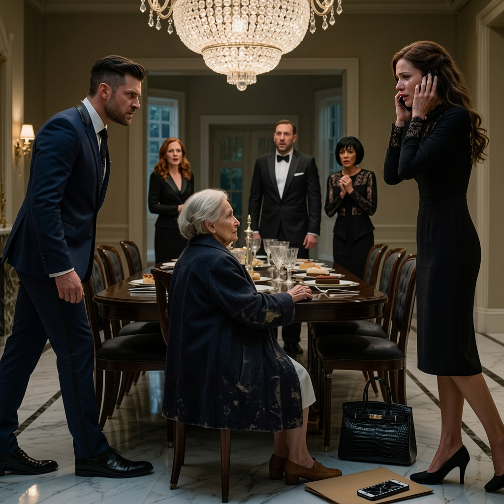 Au dîner, mon fils en droit a glissé un dossier sur la table et a dit, Signez la maison ce soir, ou je vous ferai déclarer incompétent dès le matin, mais la vieille veuve dans le manteau de laine usé qu'ils se moquaient gardait un téléphone fissuré, un nom tranquille, et une vérité cachée dans son sac à main... et quand elle a finalement dit, 