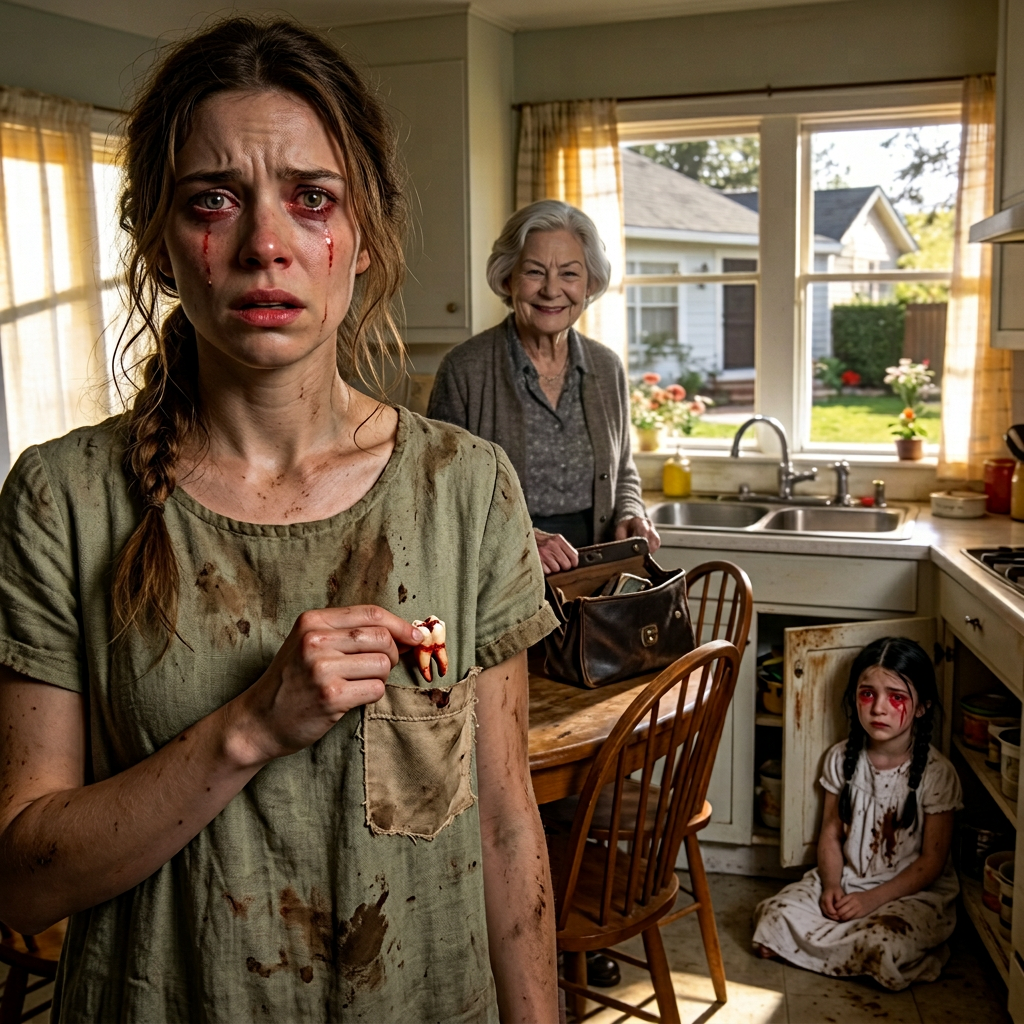 Máma říkala, že chce napravit minulost, tak se nabídla, že se postará o mou dceru, abych si mohla odpočinout. Druhý den ráno, když jsem ji přijel vyzvednout, moje dcera seděla bez hnutí v kuchyňském koutě, její noční košile zašpiněná blátem, její oči červené jako by trávila hodiny pláčem. Ptala jsem se, co se stalo, ale matka se na mě usmála a řekla, že má dcera byla náměsíčná a šla sama do zahrady. To vysvětlení trvalo, než jsem ty šaty vyprala a našla v její kapse lidský zub. Příběh