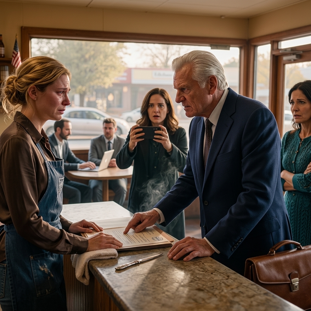 Mijn ouders sloten me vier jaar af alsof ik nooit had bestaan. Toen liepen ze recht in mijn koffieshop, glimlachend en pratend met klanten alsof de plaats van hen was. Mijn vader sloeg een contract op de toonbank en gesist, Teken meer dan 15%... of ik bel je huisbaas vanavond. Mijn moeder grijnste. Ik bleef gewoon kalm en zei: 