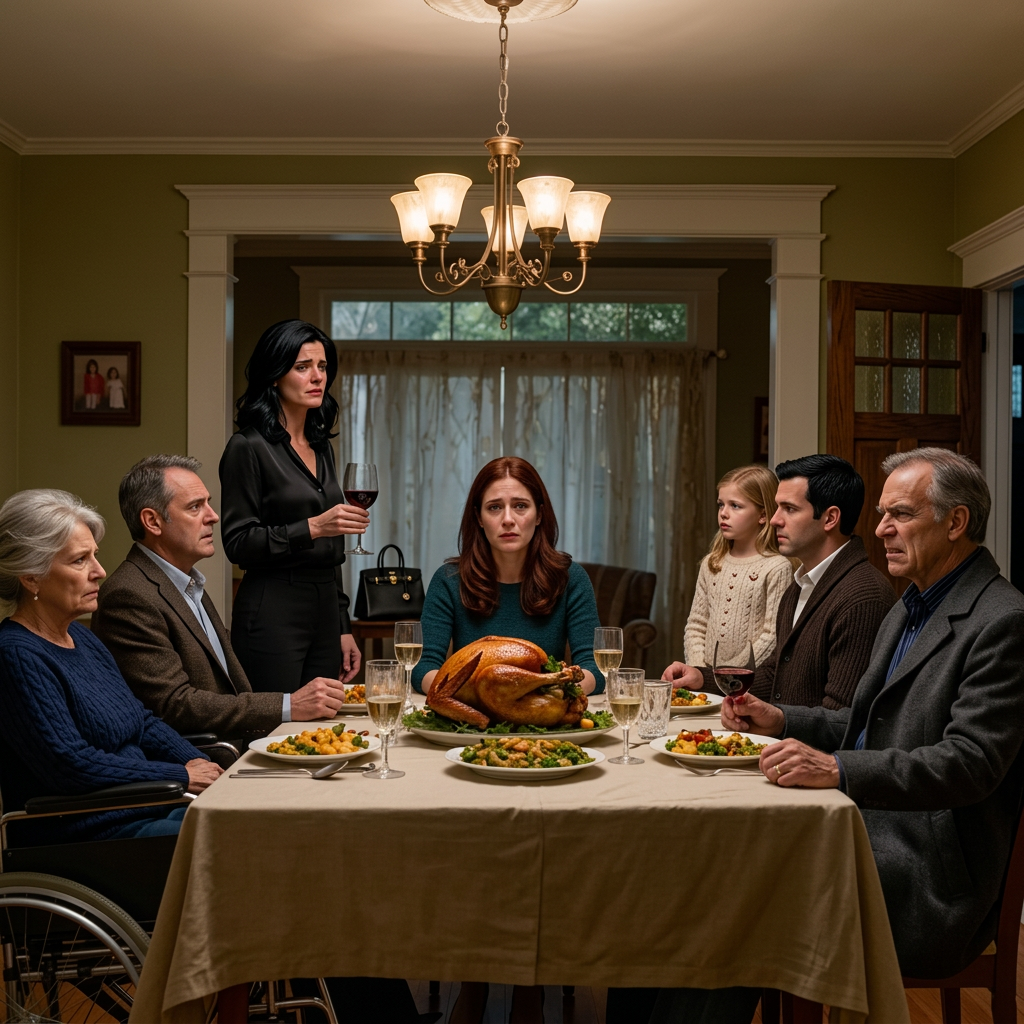 Na Díkuvzdání moje matka pozvedla sklenici, podívala se na mě a řekla: 