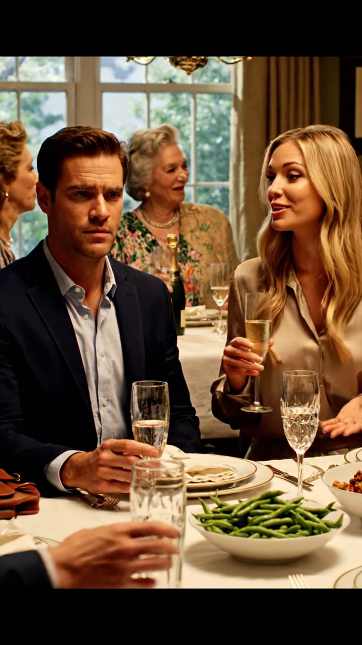 Podczas kolacji moja młodsza siostra podniosła kieliszek i ogłosiła: 