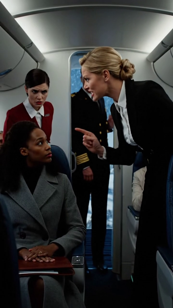 Pilot ordnet schwarze Frau zu bewegen Sitze an Weihnachten Eva Er weiß nicht, dass sie den Plan besitzt