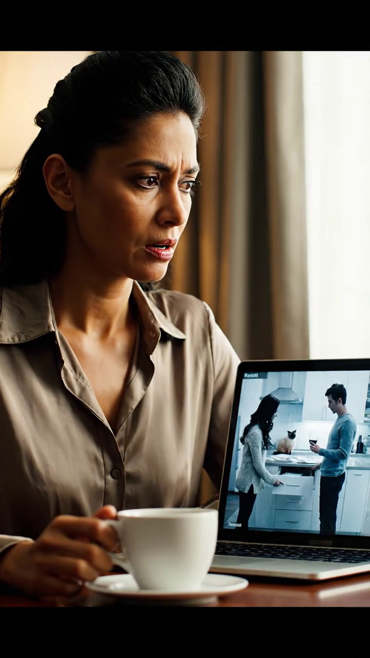 Věřila jsem své dceři dost na to, aby si nechala klíč od mého domu v Raleigh, zapomněla jsem, že se kamera vrátila po 11 dnech, až do víkendu, kdy jsem letěla do Denveru kvůli práci a zkontrolovala to ze zvyku, a pak jsem znervózněla, když jsem viděla, co ona a její přítel dělali u kuchyňského stolu, nebylo nic jako zastavit se, aby nakrmila kočku, ale ta nejděsivější část přišla na večeři, kterou mě pozvala do News.