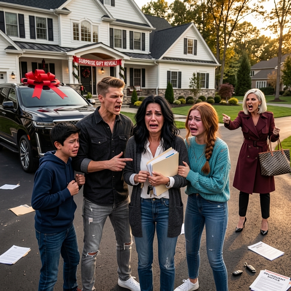Můj bratranec odešel od svých tří dětí a já jsem je vychovala. O deset let později mi dali luxusní dům a auto. Pak se jejich pravá matka vrátila a křičela, že všechno je její. Jablka