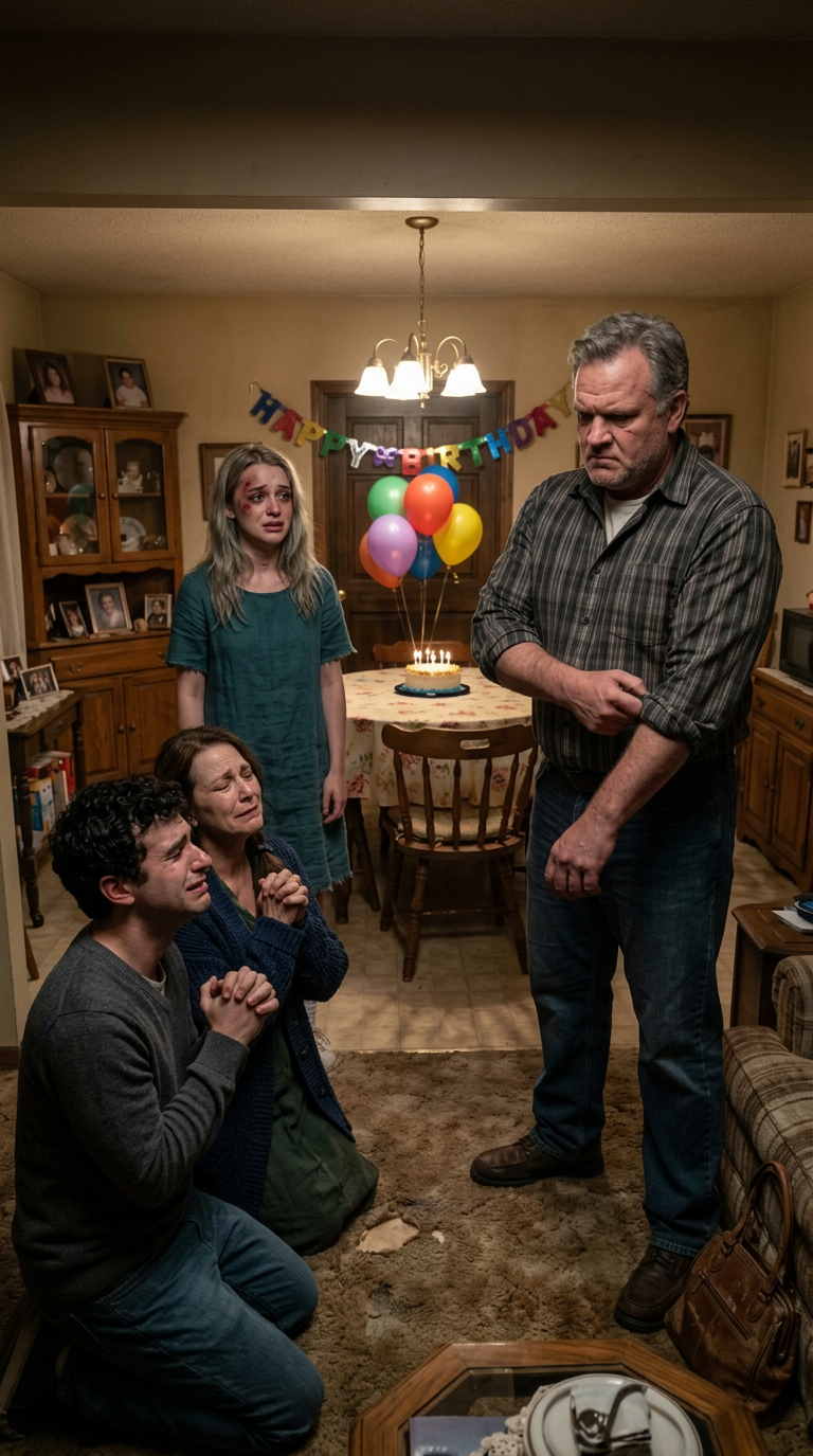 “Sweetheart... warum ist dein Gesicht mit blauen Flecken bedeckt?” fragte mein Vater die zweite, die er in meine Geburtstagsfeier ging. Bevor ich antworten konnte, bewunderte mein Mann und sagte: 