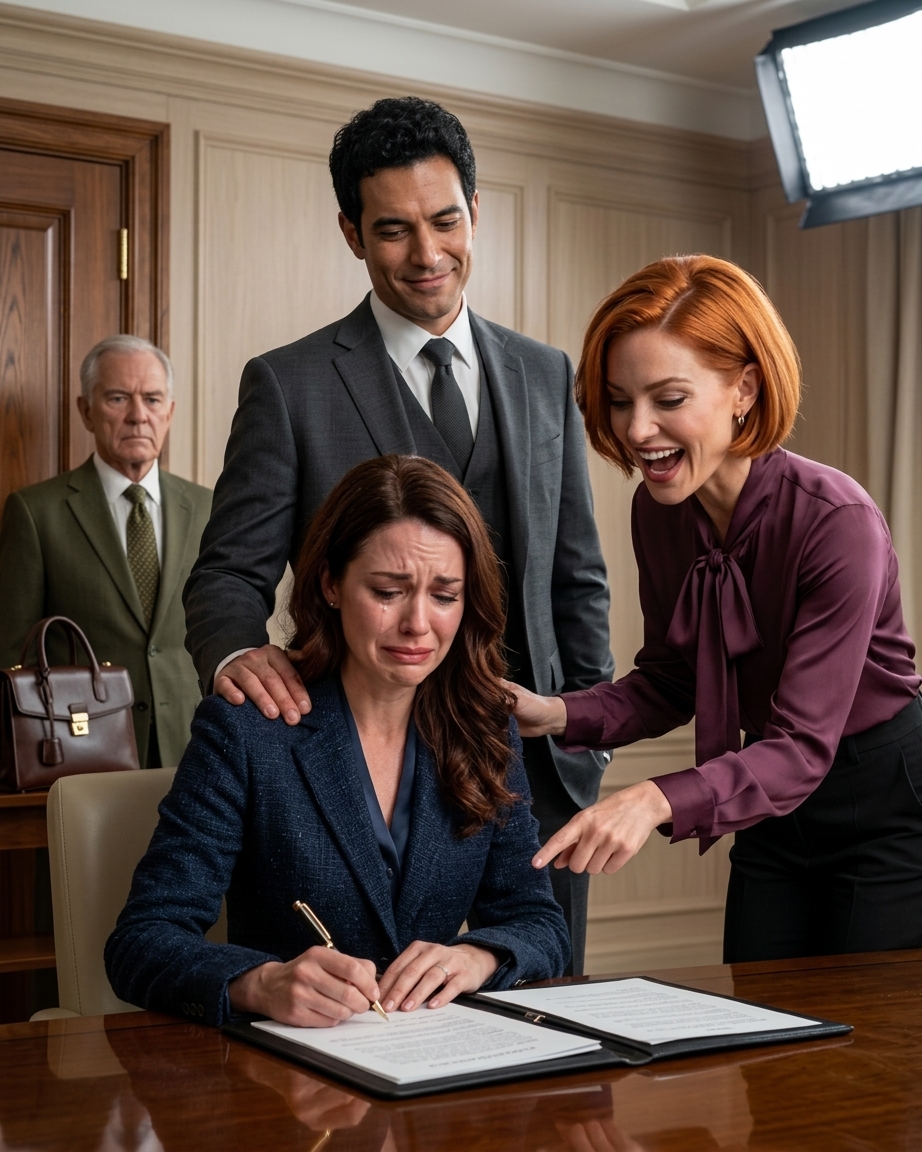 Podpisała papiery rozwodowe w milczeniu. Nikt nie wiedział, że jej ojciec miliarder patrzy z tyłu pokoju.