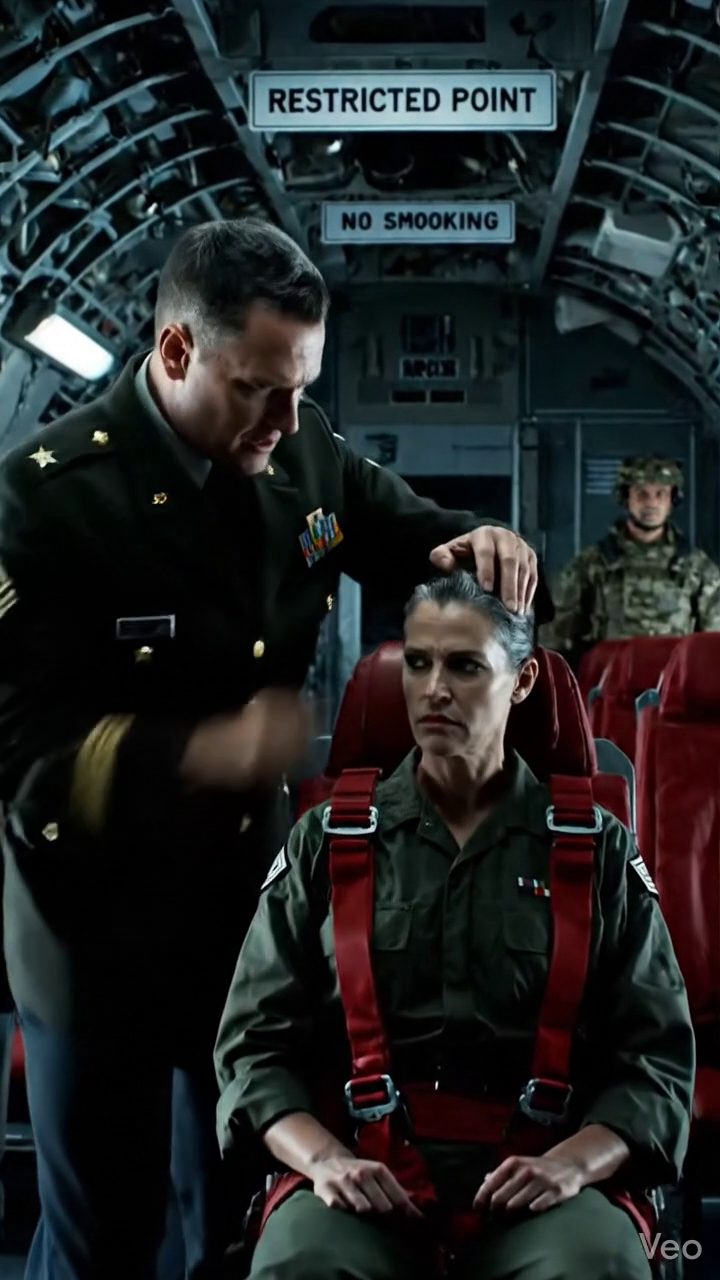 Plukovník, hrubý a přesvědčený, že měl pravdu, si všiml ženy v uniformě bez odznaku, náhle ji chytil za vlasy a ušklebil se