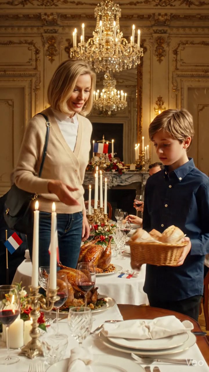 Ma sœur a dit à mon fils de treize ans qu'il était trop enfantin pour la table adulte après l'avoir fait porter dans des rouleaux de Thanksgiving faits maison, tandis que sa fille cadette s'asseyait près de grand-père comme une royauté, et quand tout le monde prétendait ne pas voir son humiliation, je l'ai tranquillement sorti, annulé le voyage Disney de 12 000 $ que j'avais offert à sa famille, et attendu que mon père regarde enfin les images de sécurité qui montrent exactement ce qu'ils avaient fait à mon garçon...