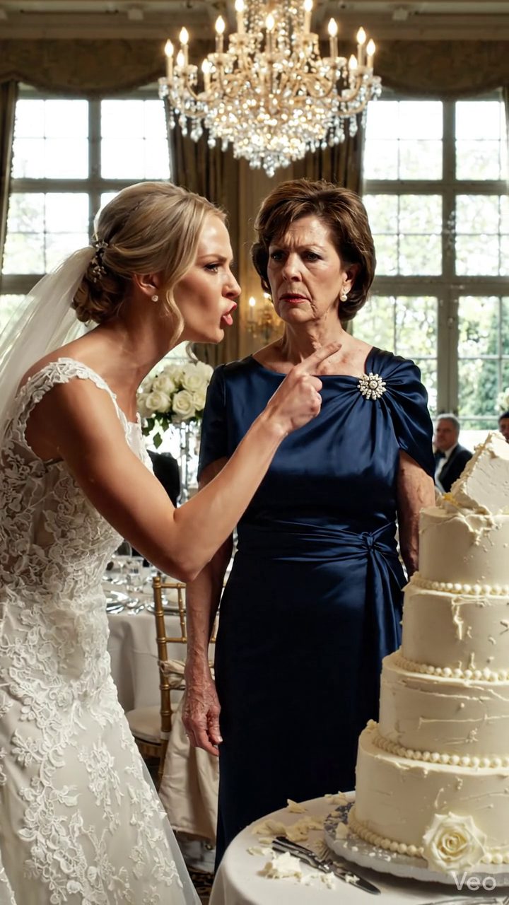 Au mariage de mon fils au Texas, l'épouse de Champagne m'a appelé un mendiant dans une robe bon marché, puis a frappé un gâteau à trois niveaux dans mon visage quand les invités ont levé leurs caméras mais quand un nom de 3 milliards de dollars sort de la foule, elle s'est rendue compte qu'elle avait choisi la mauvaise femme