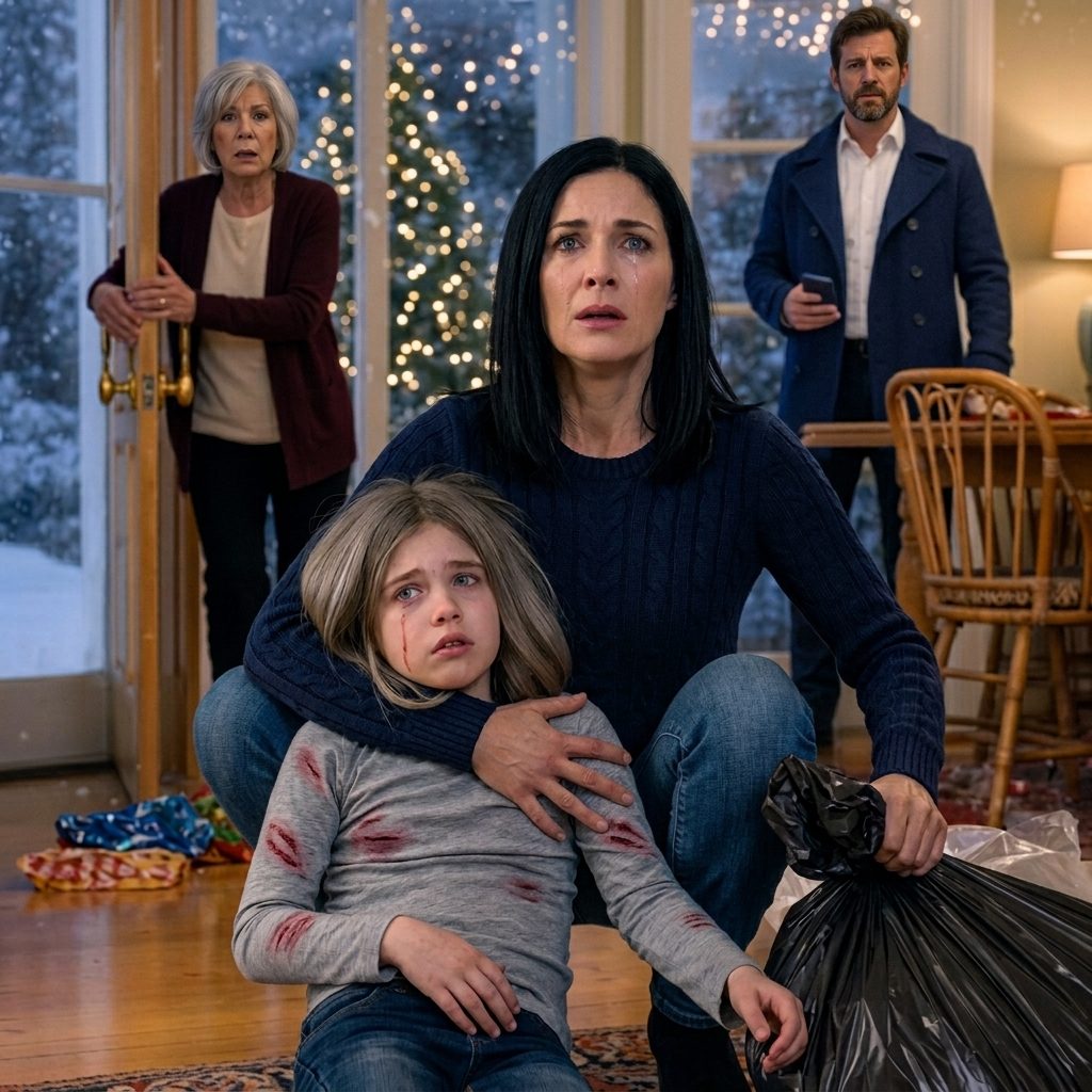 Ma fille de 7 ans est rentrée de la maison de grand-mère après Noël en portant un sac poubelle parce que grand-mère a dit qu'elle était trop grosse pour de jolis vêtements, et quand j'ai vu les marques sur sa peau, je n'ai pas envoyé un message que j'ai conduit directement à ma mère dans la porte de la loi.