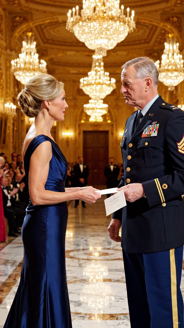 Mon invitation était torride à moitié au Gala des anciens combattants parce qu'un colonel retraité regardait ma robe de marine, décidé que j'étais le personnel, et a dit que la réception de l'officier n'était pas pour les femmes comme moi. Puis le chandelier s'allume, l'annonceur a demandé à tout le monde de se tenir debout, et trois cents personnes Rose d'accueillir le président principal qu'il venait d'humilier publiquement. Nouvelles
