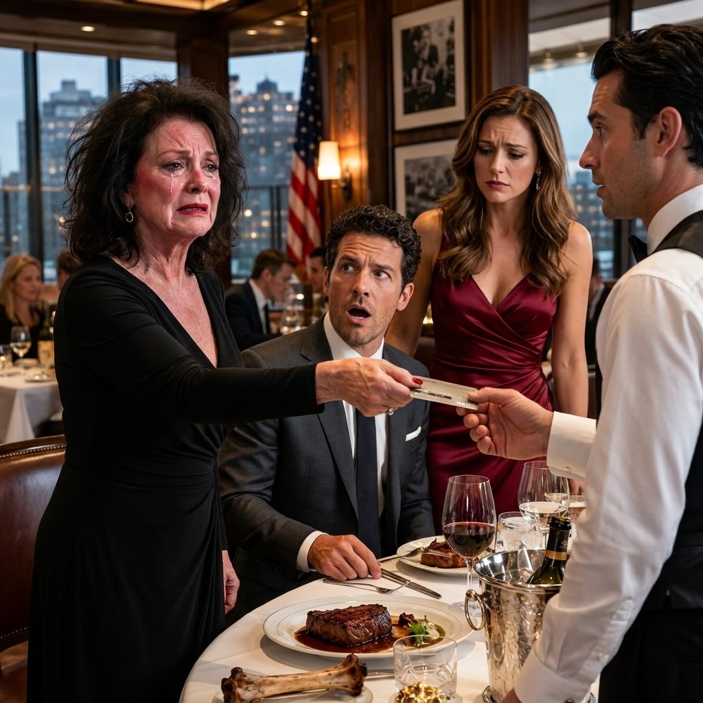 Na Steakhouse na Geary Boulevard, moja teściowa zatrzymała pół żutej kości i powiedziała mi, że nic mi nie zamówili. Mój syn spojrzał na kolację za 800 dolarów, a potem się odwrócił. Uśmiechnąłem się, bo mała kartka w mojej torebce miała stać się najdroższą rzeczą przy stole.