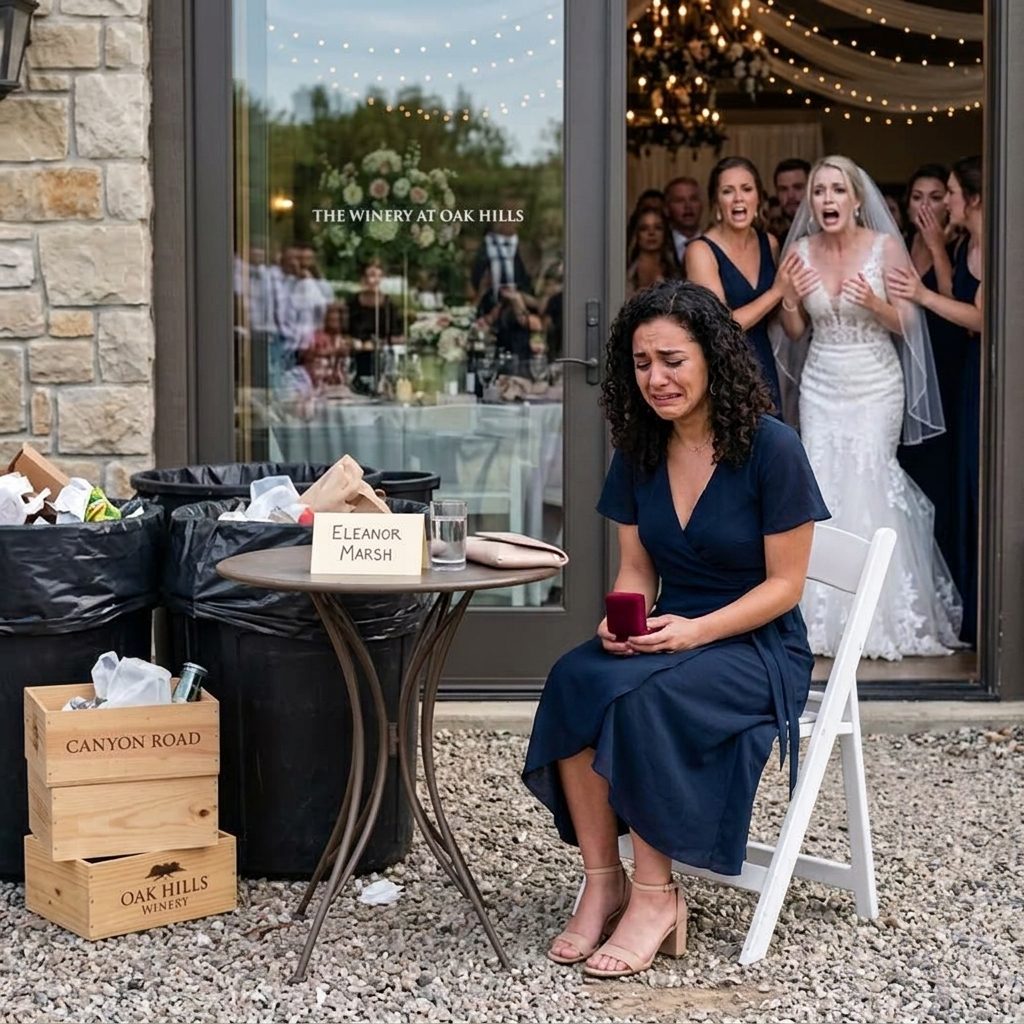 En la boda de mi hermana, me colocaron afuera cerca de los botes de basura como si no perteneciera. Cuando ella estremeció y dijo,