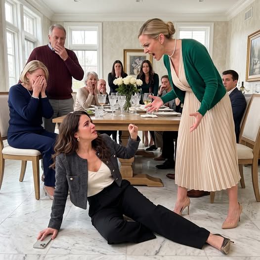 Meine Schwester demütigte mich beim Abendessen, schob mich auf den Boden und ließ alle lachen, während ich dort im Schmerz saß. Aber sie wussten nicht, dass das letzte Mal, dass sie alles von mir nehmen ließen. Ich lächelte, machte eine stille Bewegung und weckte bis zu 73 verpasste Anrufe. Könige