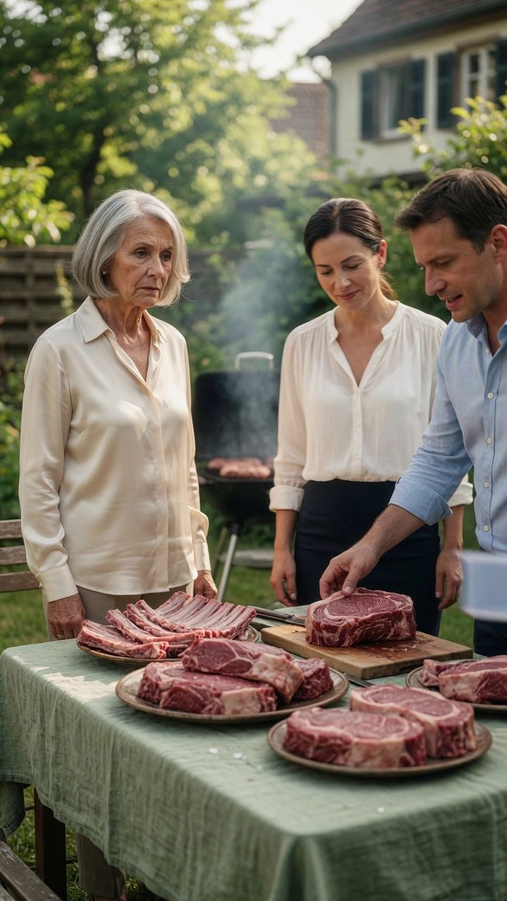 Ich habe 33 Pfund von Rindfleisch für einen Sonntag Familie Barbecue, aber meine Tochter im Gesetz und ihre Mutter zeigte sich leer mit Plastikbehältern... und als mein Sohn begann, das beste Fleisch für sie zu packen, sagte ich drei Worte, die die Partei beendet haben