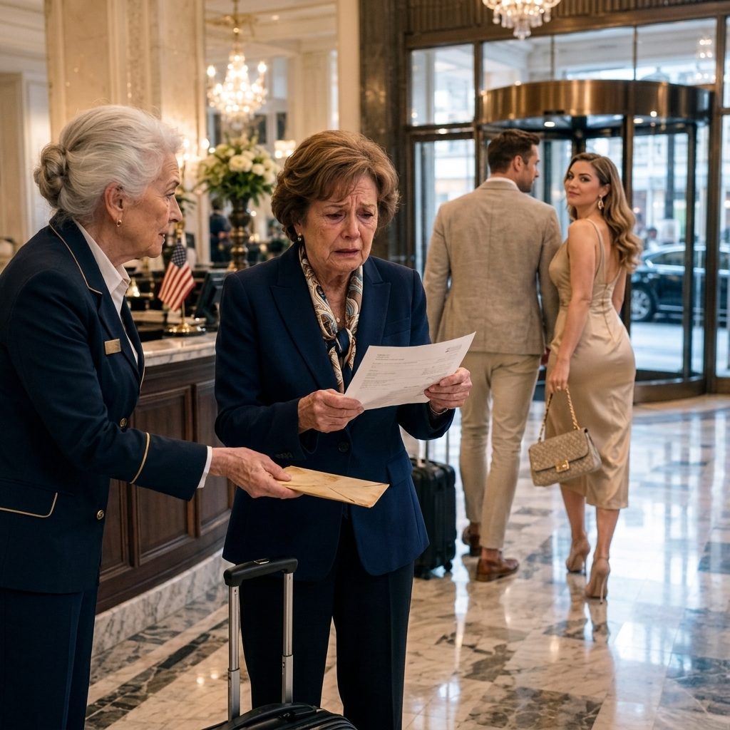Mon fils a dit qu'il avait réservé un hôtel cinq étoiles à New York pour me remercier pour tout ce que j'avais fait pour lui. Trois jours plus tard, il a embrassé ma joue, m'a remis une facture de 11 000 $ et est sorti avec sa femme pendant que je me trouvais à la réception en tremblant. Puis une ancienne réceptionniste murmura le nom de mon père et m'a glissé l'enveloppe que mon fils aurait dû être terrifié pour voir.